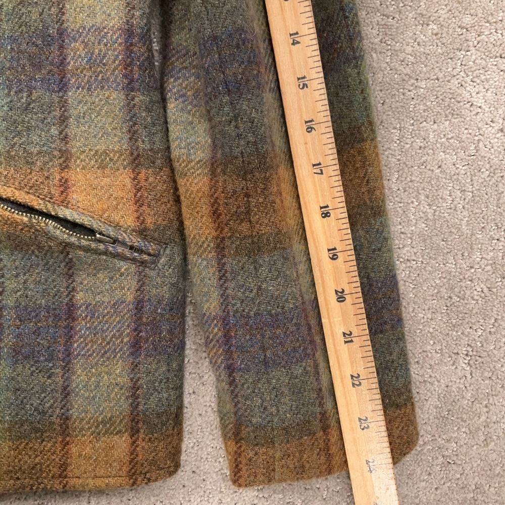 Lauren Ralph Lauren Jacket Women 4 Green Multi Plaid Country Equestrian Zip Wool - Picture 8 of 11